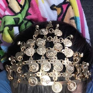 Gold Decorative coin Headpiece headband